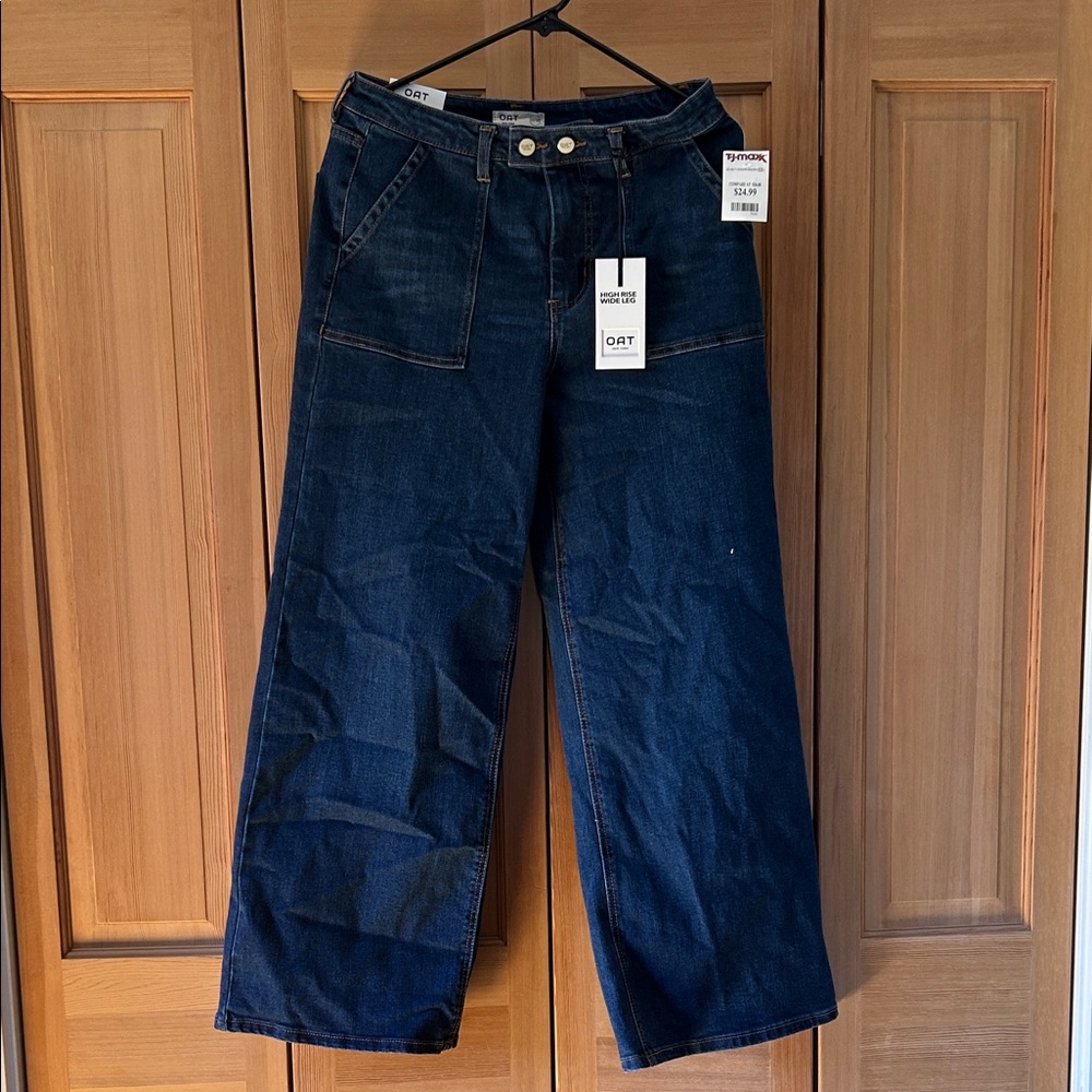 Oat New York Dark Blue Wide Leg Jeans